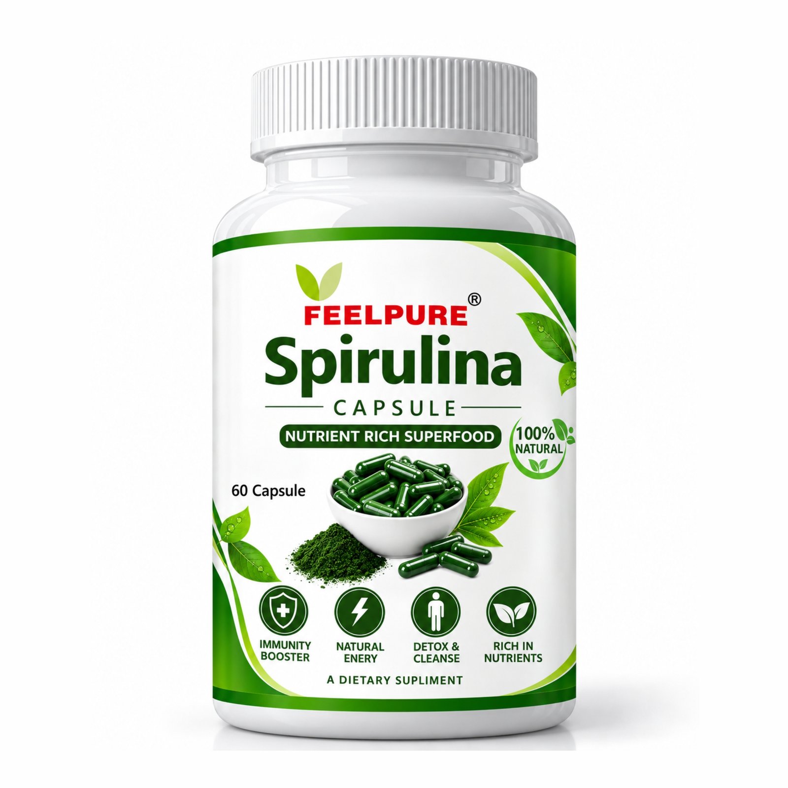 SPIRULINA TABLETS FRON MOCK Spirulina Protein Superfood 500mg * 60pcs - Image 1