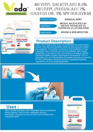 Voda Feelpure Surgical Spirit Methyl Salicylate 0.5%, Diethyl Phthalate 2%, Caster oil 2% - Image 2