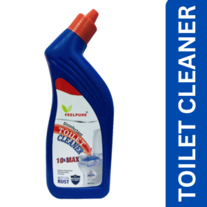 Toilet Cleaner: Toilet bowl with cleaning solution and brush, demonstrating effective cleaning and sanitation for a hygienic restroom.